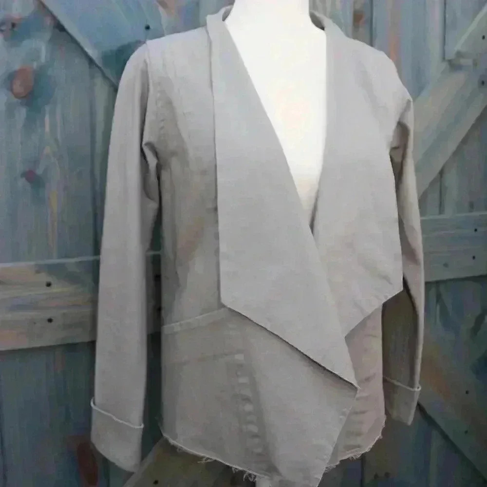 Robin Lane Canvas Friday Grey Jacket Size 1 Small 6 8 - Picture 7 of 13